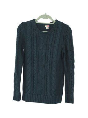 LL Bean Women's Double L Cable Sweater Crewneck Cotton Crewneck Cozy Classic M